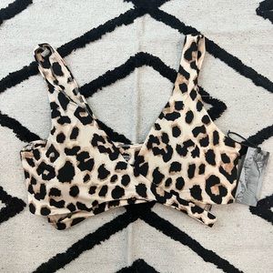 Somer Ray leopard print cut out bathing suit top small